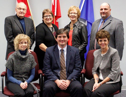 Palliser’s Board of Trustees pose for a photo following their swearing-in ceremony Monday, Oct. 28. Back row from left are Vice-chair Don Zech; Chair Colleen Deitz; Trustee Esther Willms; Trustee Robert Strauss. Front row from left are: Trustee Debbie Lat